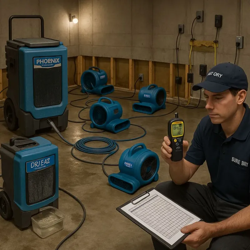 Structural Drying and Dehumidification process in Headland, AL
